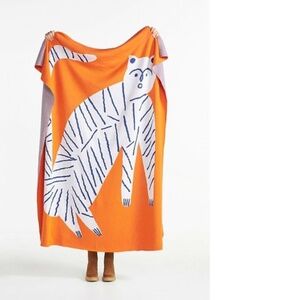 Anthropologie Marcello Velho Knit Throw Blanket, Size 60” X 50”